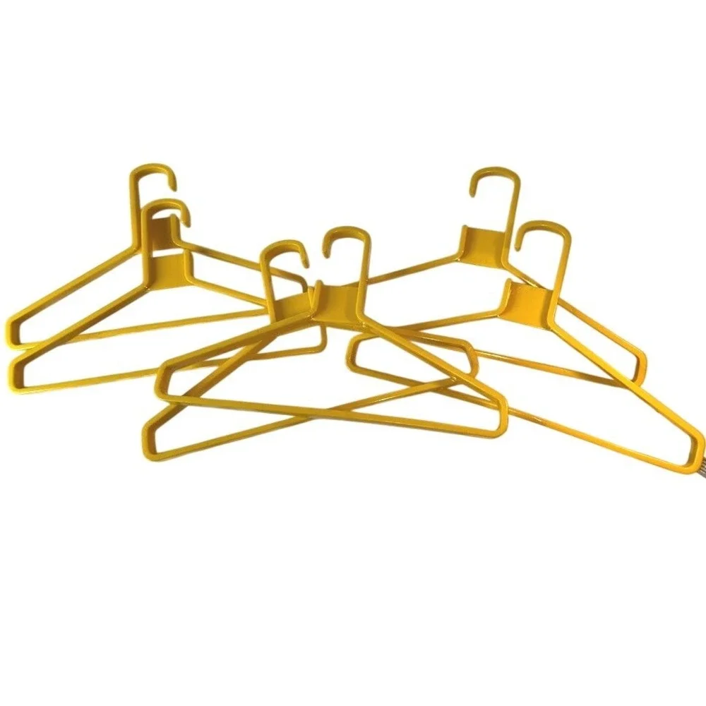 Vintage Ingrid Chicago Yellow Plastic Hangers Set of 6 Mid Century Modern Retro